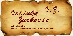 Velinka Zurković vizit kartica